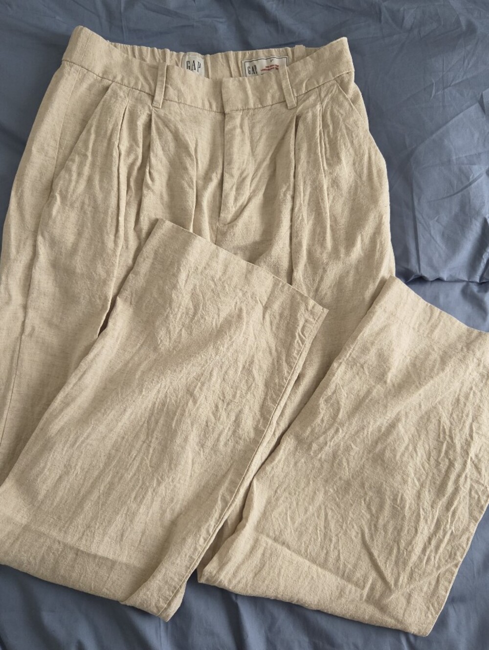 Gap Women's Linen Blend Pleated Trousers Size 2 Tall